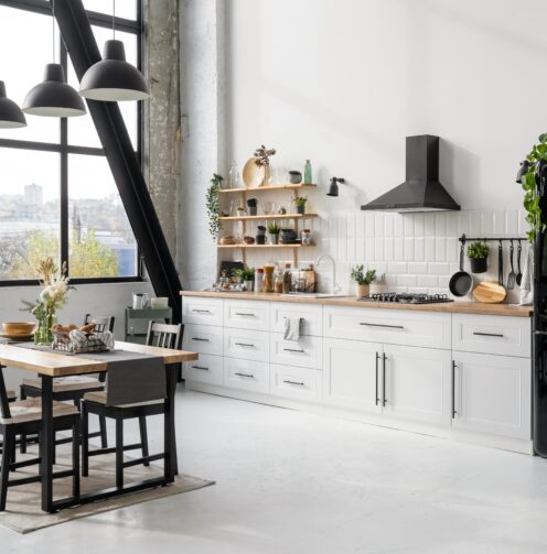 Kitchen,Interior,With,Modern,Furniture,And,Decor.,Bright,And,Spacious