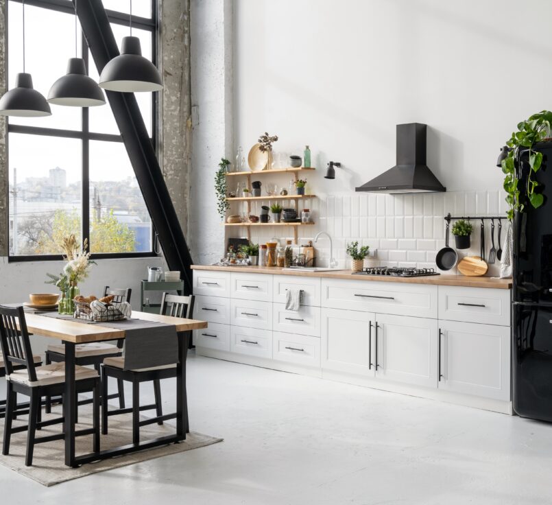 Kitchen,Interior,With,Modern,Furniture,And,Decor.,Bright,And,Spacious
