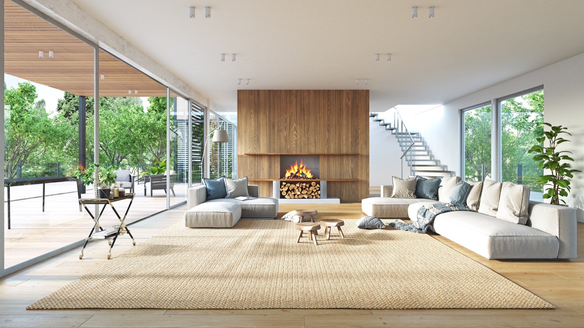 modern living interior. 3d illustration design concept