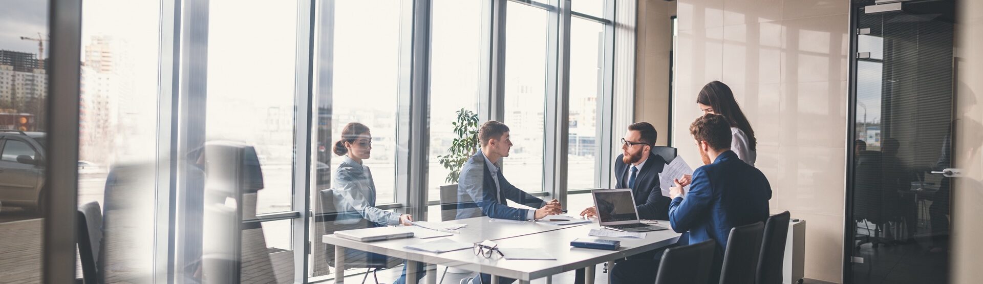 Corporate business team and manager in a meeting